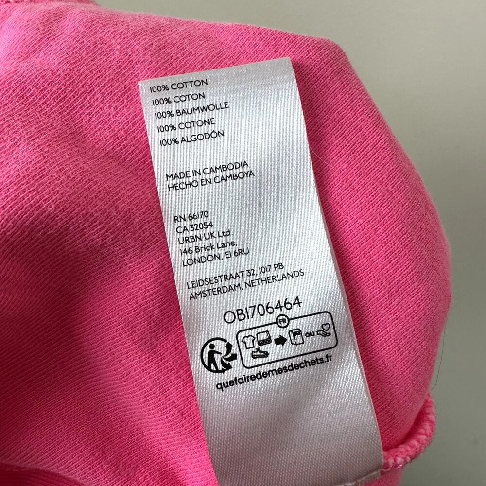 Pilcro Womens Neon Pink Tie Front Sweater Top S Oversized Relaxed Indie Granola - Picture 8 of 10